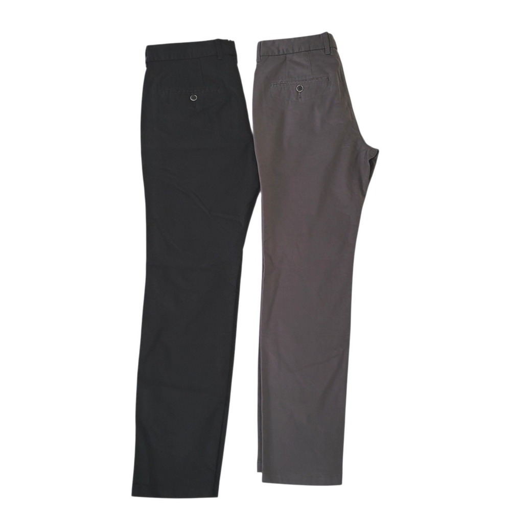 2 Perk Chino Pants Mens‎ 31x30 (Fits 31x29) Black & Gray Slim Fit Stretch Pants